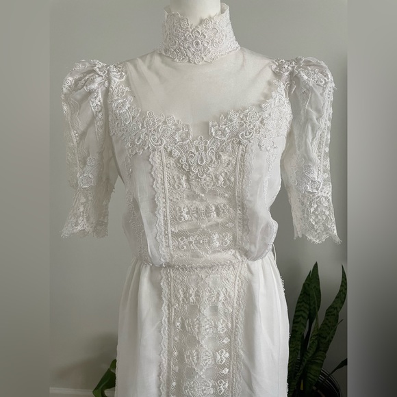 Vintage 70s Handmade Cottage-core/Prairie/Boho Wedding Maxi Dress - Picture 2 of 9